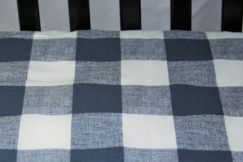 Fitted Crib Sheet / Mini Crib Sheet / Pack N Play Navy Buffalo Check image 3