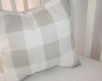Décor Pillow -  French Gray Buffalo Check - Crib Set - Gray & White Pillow - Baby set - Plaid Set