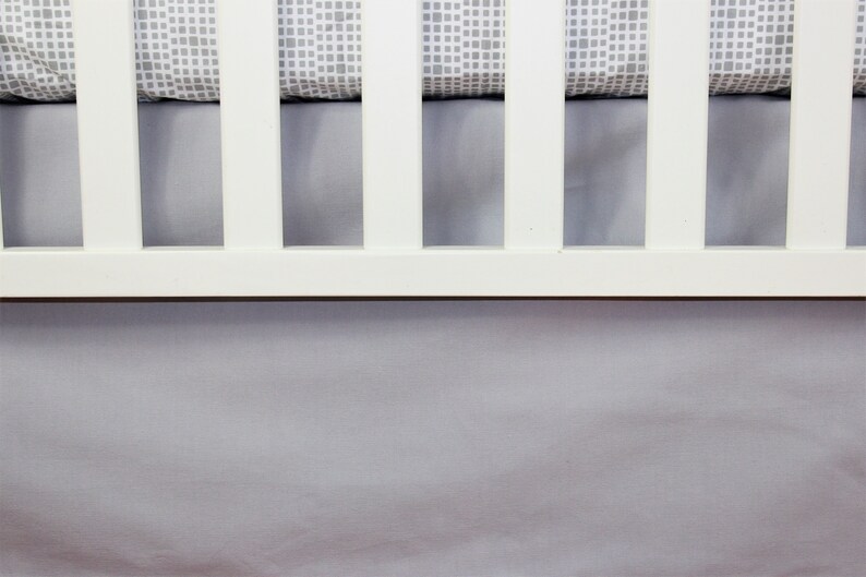 Solid Gray Crib Bedding Skirt Mini Crib Skirt