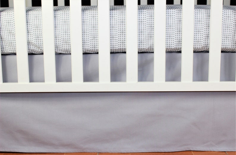 Solid Gray Crib Bedding Skirt Mini Crib Skirt