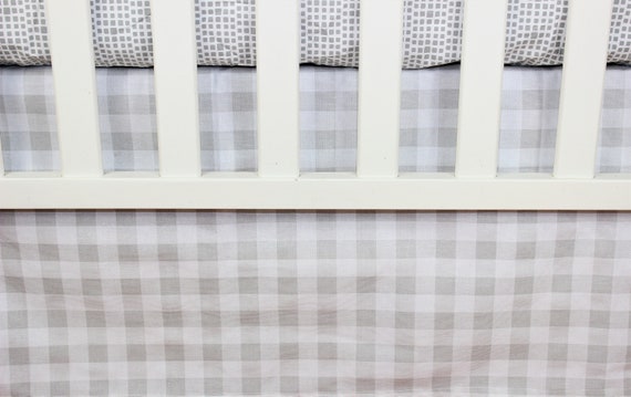 Crib Bedding Skirt Mini Crib Skirt Mini Gray White Plaid