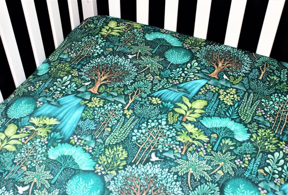 Organic Cotton knit minky Fitted Crib Sheet Mini Crib Sheet Pack N Play Emerald Eden Etsy