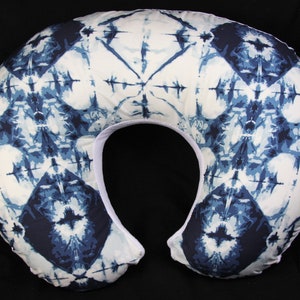 Nursing  Pillow Cover-  Indigo Window Crystal With Minky Underside