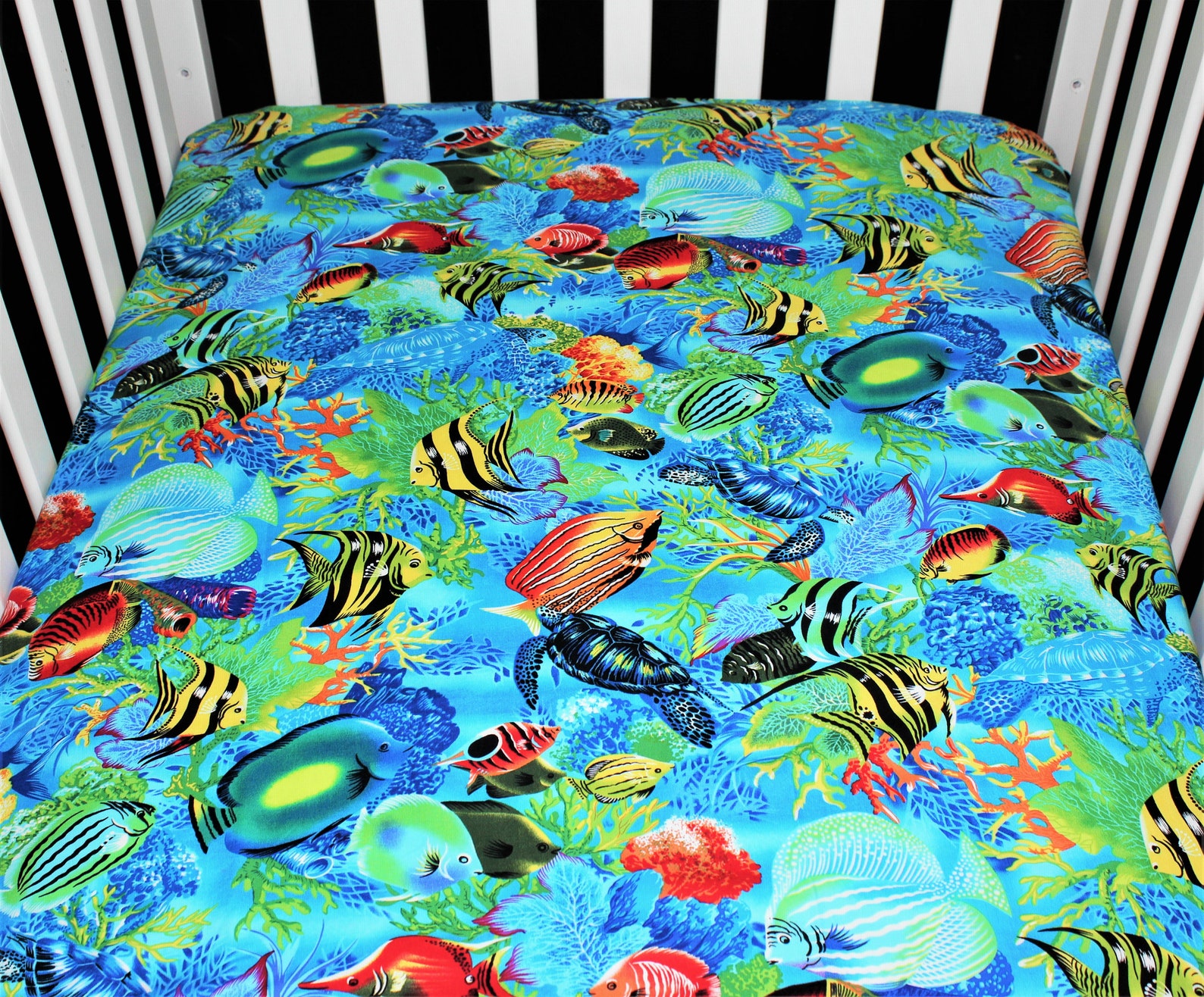 Fitted Crib Sheet / Mini Crib Sheet / Pack N Play Aquarium Etsy