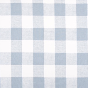 Curtain Panels - Blue & White Buffalo Check - Rod Pocket Curtains
