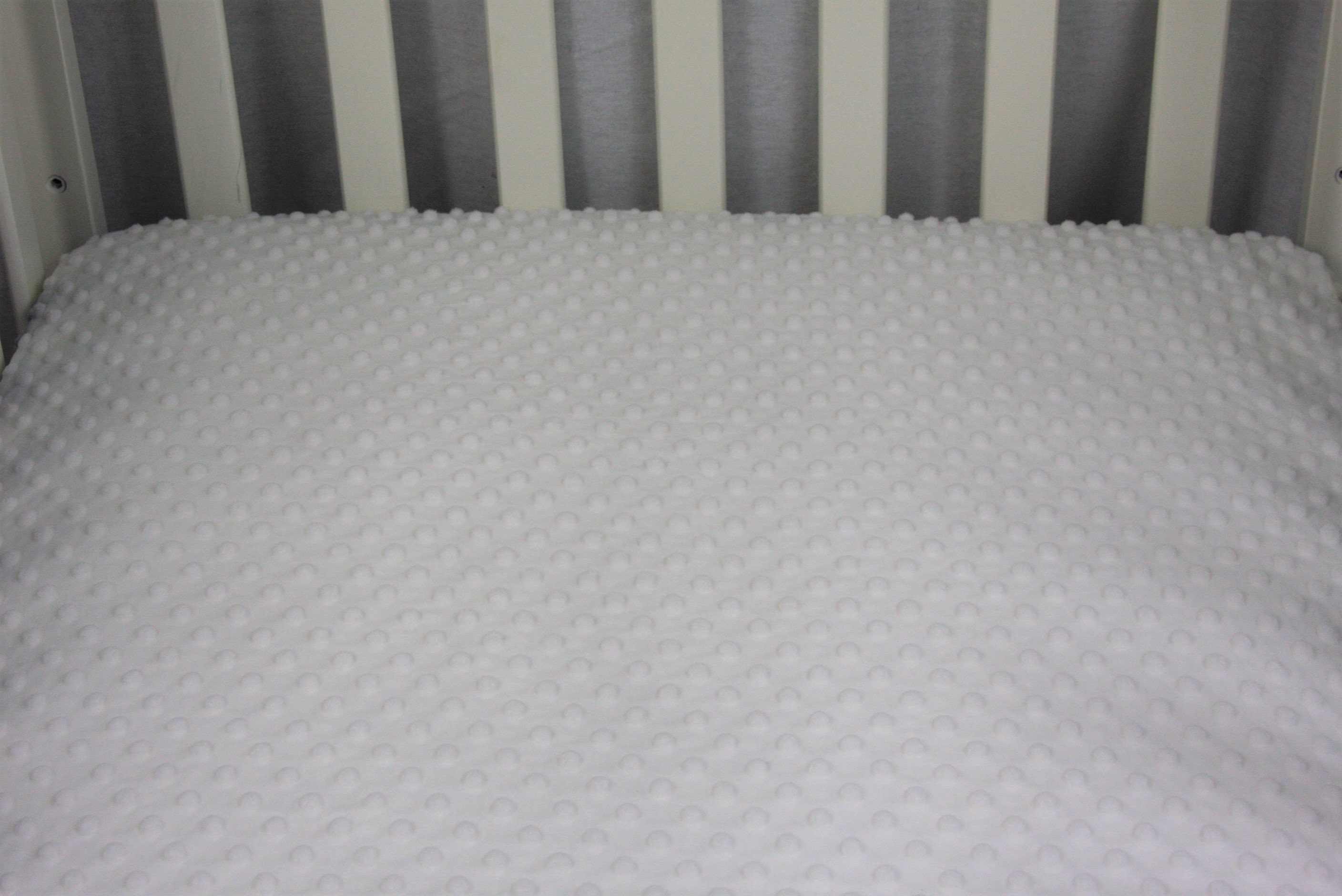 Fitted Minky Crib Sheet / Mini Crib Sheet / Pack N Play - White Minky