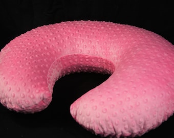 Minky Nursing Pillow Cover -  Paris Pink Minky Dots