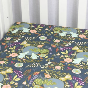 Fitted Crib Sheet / Mini Crib Sheet / Pack N Play - Bunny&#39;s & Moons