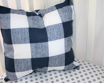 Décor Pillow - Buffalo Check - Crib Set - Navy Pillow - Baby set - Plaid Set