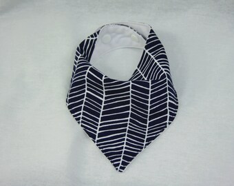 Bandana Bib - Baby bib - Navy Herringbone  baby bib - Toddler bib - Dribble bib - Baby accessories - Baby coordinates - Baby shower gift