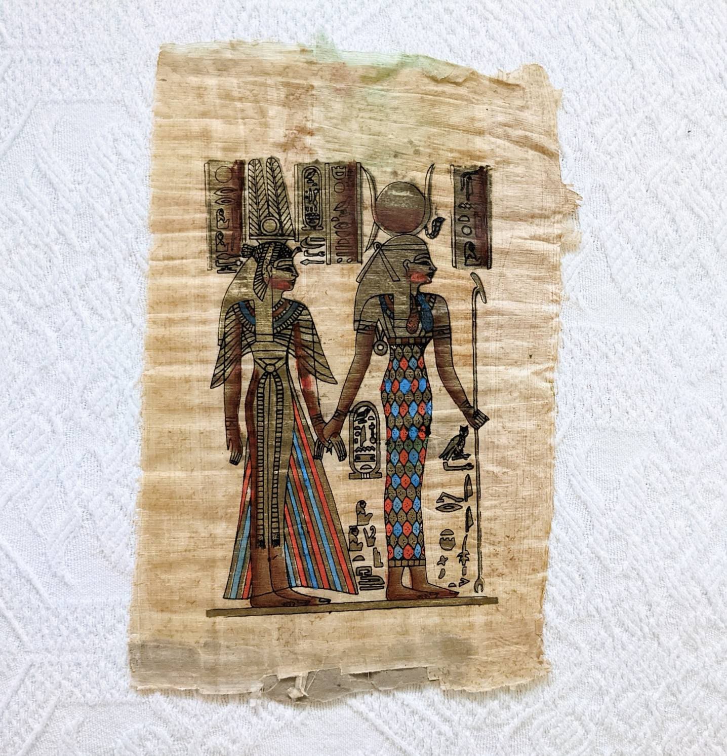 エジプトの絵画パピルス イシス ホルス - Etsy 日本