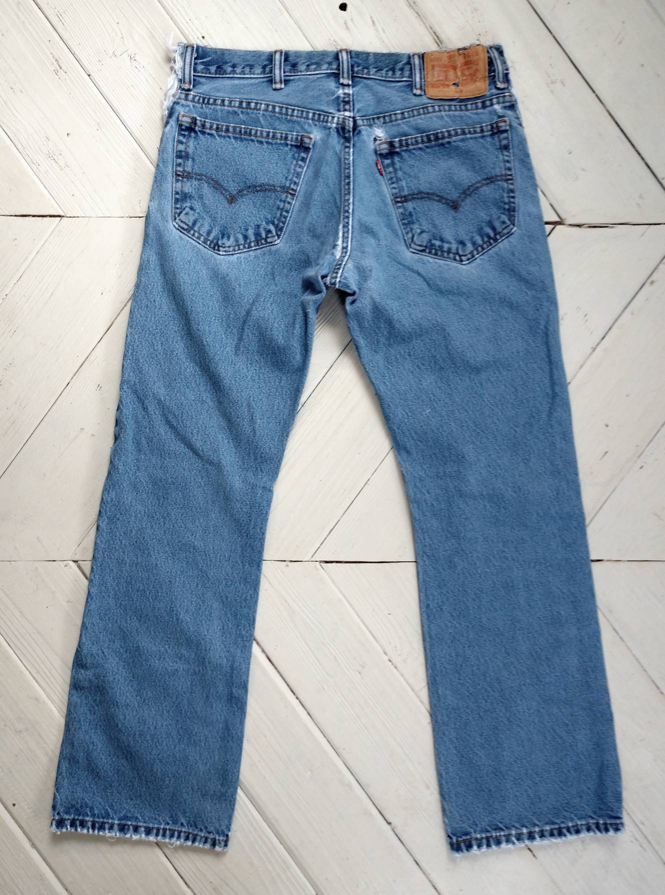 Levi's 517 Boot Cut Jeans Holes Worn S/M 32 X 32 - Etsy