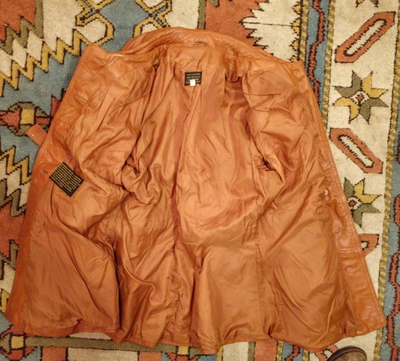 Seventies butterscotch leather belted women's jac… - image 4