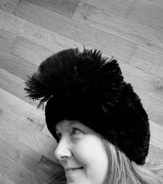 Black Fur Poof Cloche Diane Von Furstenberg - Etsy