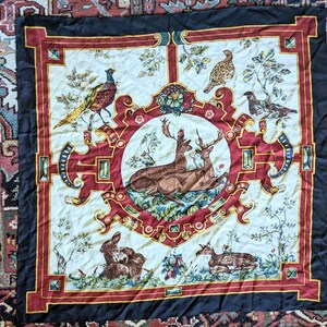 Wathne silk scarf 34 inch carré stag deer