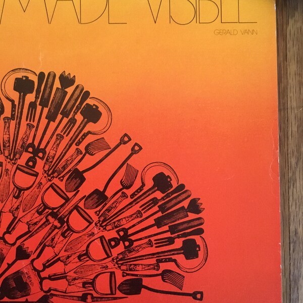Poster "Work is Love Made Visible" tools bright graphic 14" x 21" Gerald Vann 70's 80's hippie psychedelic