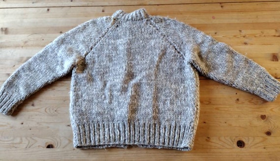 Midcentury Cowichan cardigan sweater S/M hand knit - image 5