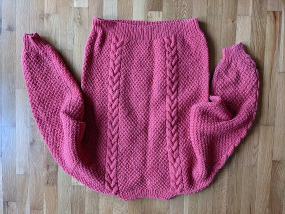 Hand knit Ecuador sweater pink Large - image 3