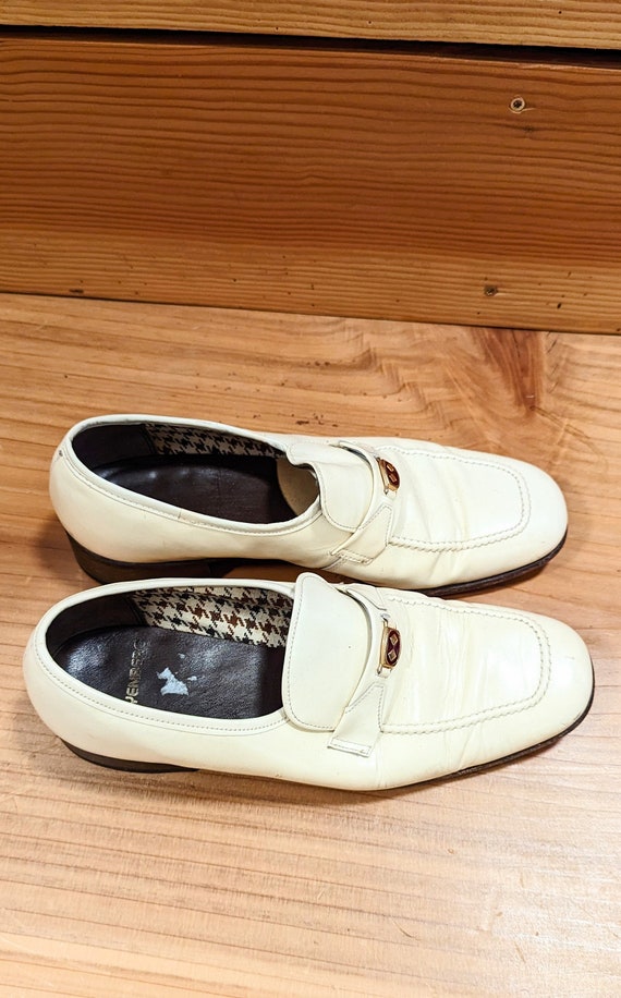 Disco loafers white patent leather 9.5D