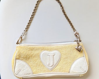 Juicy Couture Y2K baguette purse terry cloth white patent