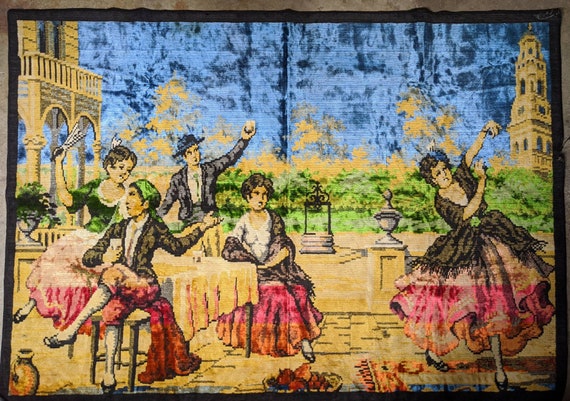 Italian Tapestry Dancing Ladies Wall Hanging 56 X 40 Inch Etsy