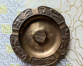 Korean brass trinket dish ash tray