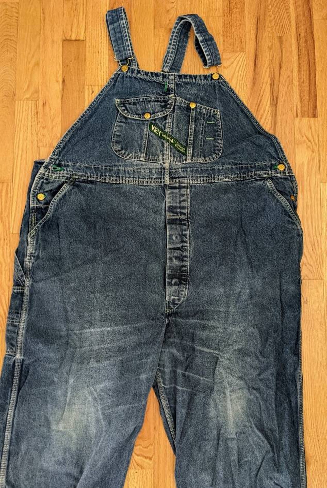 Key Imperial Overalls 48 X 34 Worn Faded Etsy