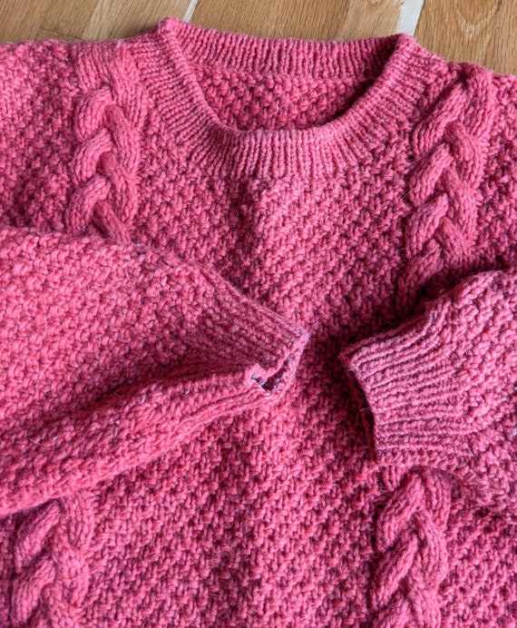 Hand knit Ecuador sweater pink Large - image 2