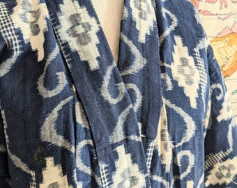 Antique indigo kasuri Japanese kimono
