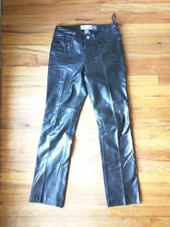 gap bootcut leather pants