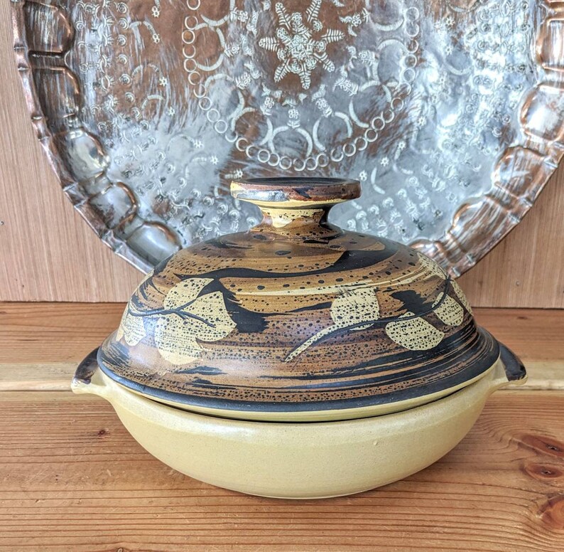 70's Covered Casserole Dish Pacific Stoneware B. Welch Etsy