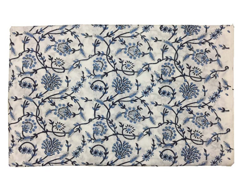 Indian Hand Block Print Fabric Pure Cotton Fabric Sanganer Jaipur Natural Vegetable Color 2.5 To 50 Yards Print 255