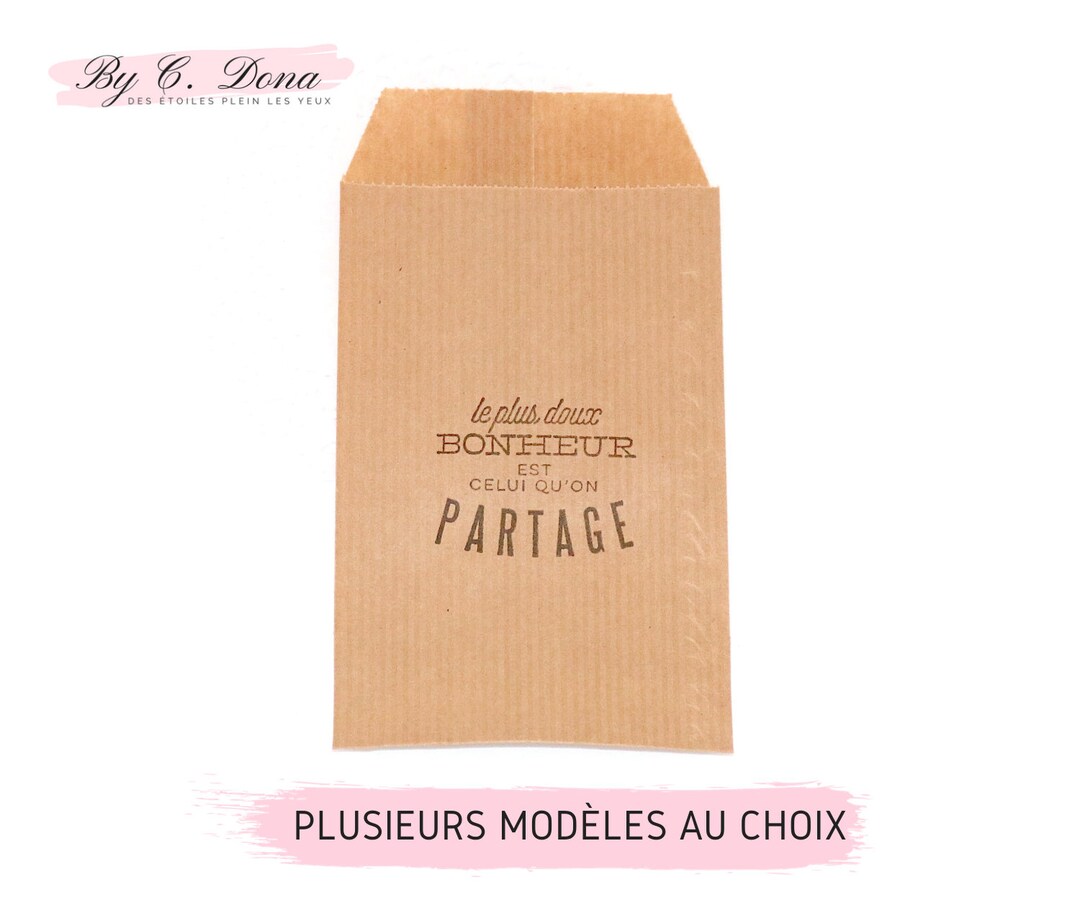 Lot De 100 Pochettes Cadeau Kraft Violet Aubergine - 7x12,5 Cm - Neuf