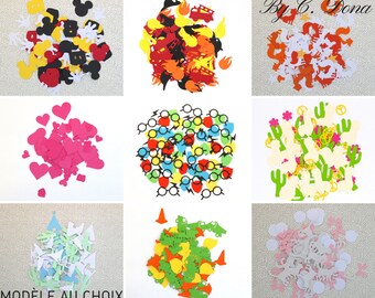 Table confetti, party decoration, Harry Potter, firefighter, Mickey, fox, heart, cat, Indian, construction site, cactus, birthday, baptism