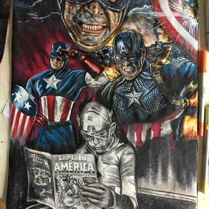 captain america portrait of chris evans