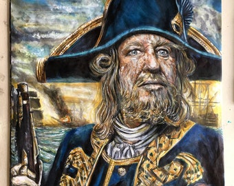 Captain Barbosa Geoffrey Rush pirates of Caribbean
