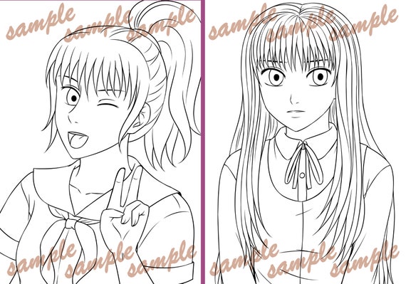 Anime Girl Coloring Book Pdf Original Design Ready To Print