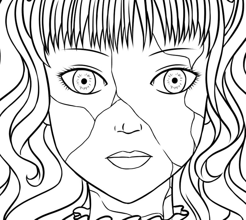 Porcelain Doll Coloring Page PDF Format digital download | Etsy