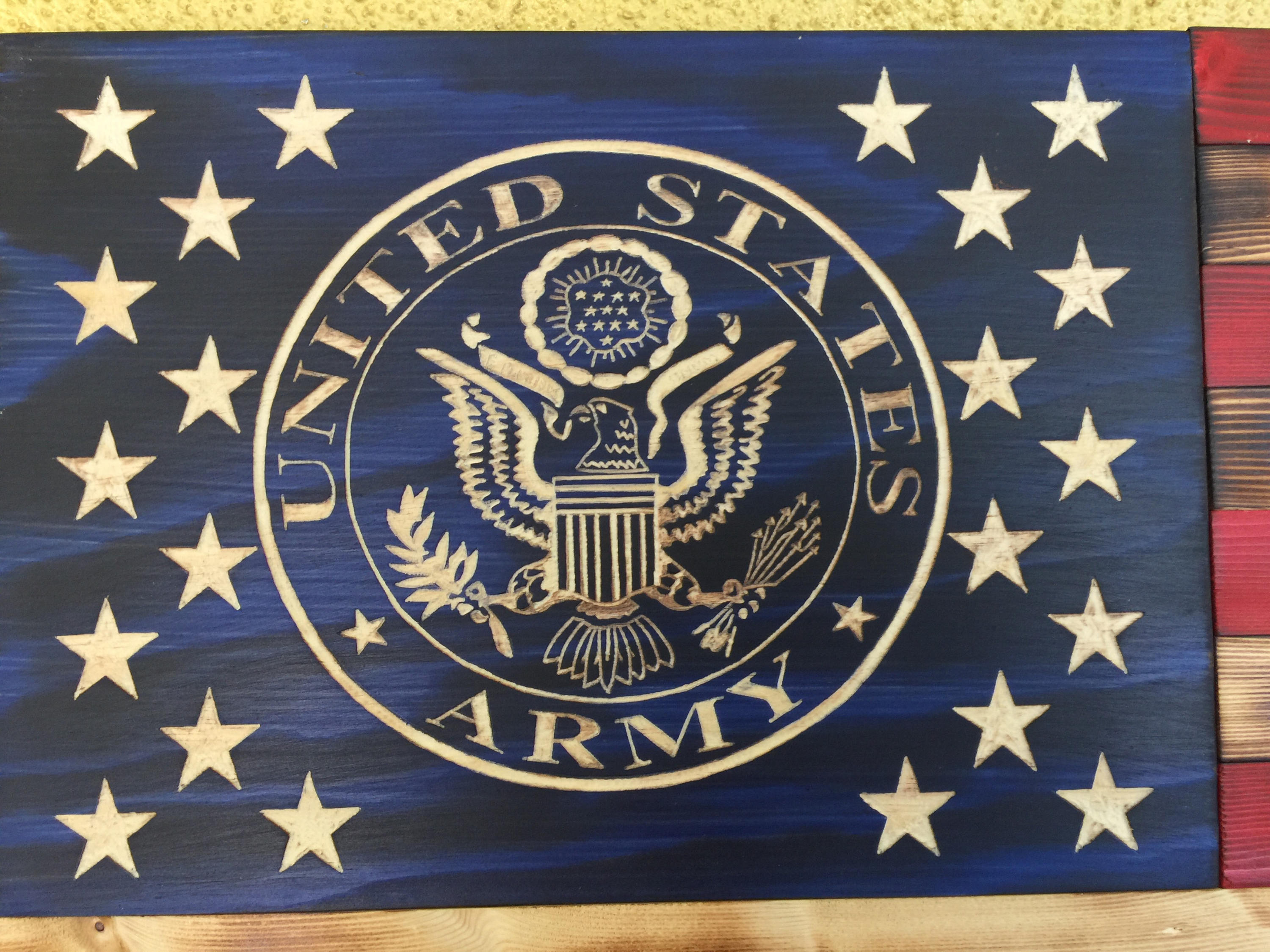  US Army  wood flag  32x17