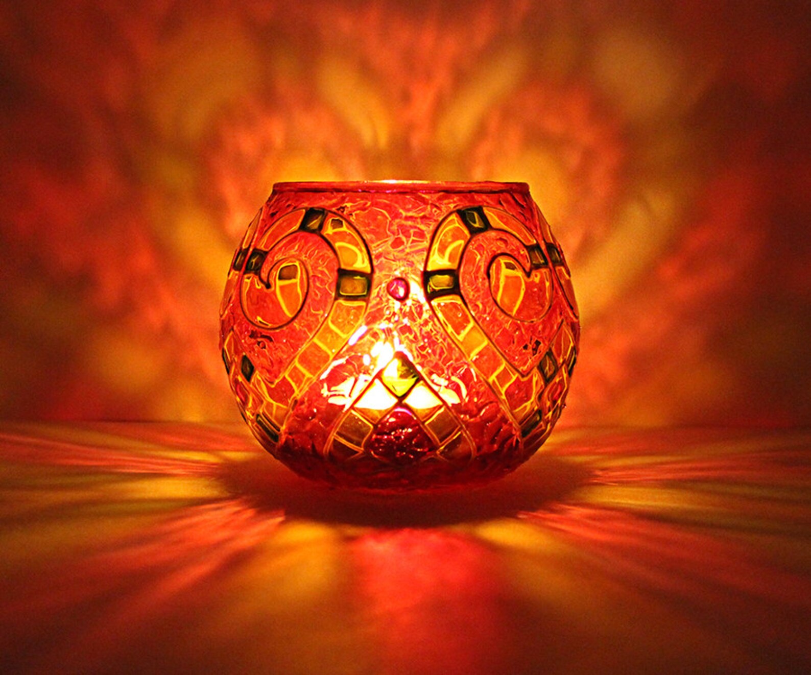 Heart Glass Candle Holder Votive Candleholder Red Tealight Etsy