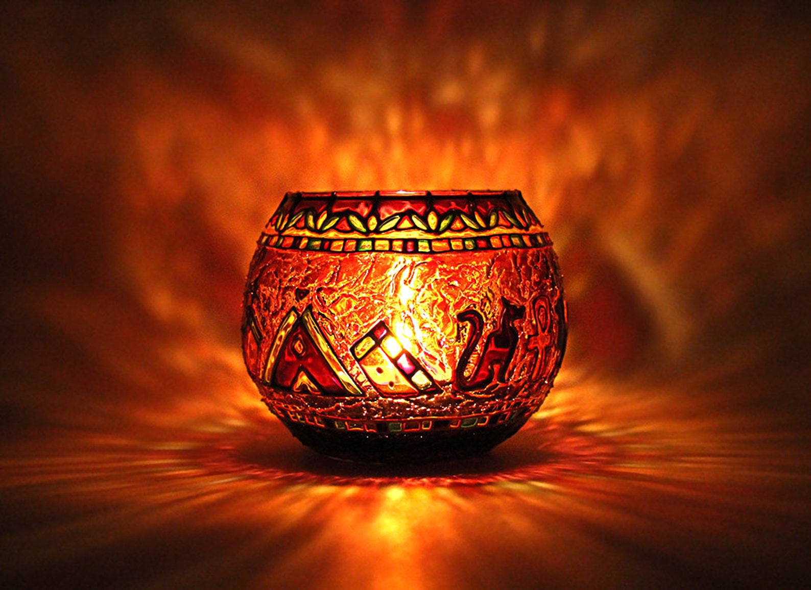 Egyptian Cats Candle Holder Glass Votive Candle Holder Etsy