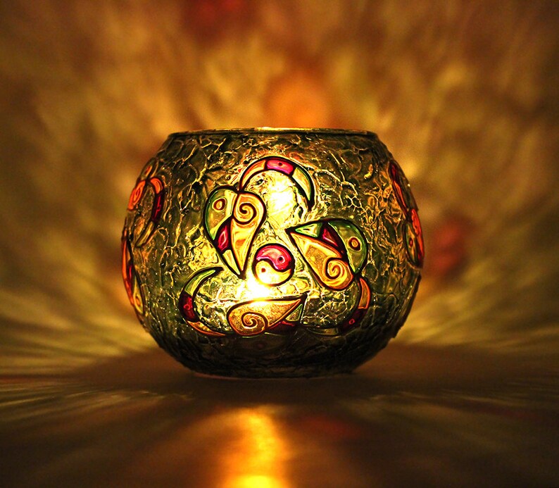 Spring Leaves Candle Holder Votive Candle Holder Tealight Etsy