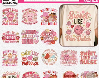 Sweet Like Pan Dulce Png Bundle, 20 PNG Latina Mexican, Concha Valentine Png, Mexican Bread Png, Xoxo Png Bundle, Love Day Png