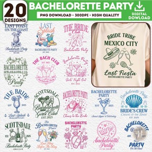 The Bach Club Png Bundle, 20 PNG Bridal Party, Beach Bach Png, Bachelorette Party Png, Bride To Be Png Bundle, Bachelorette Png