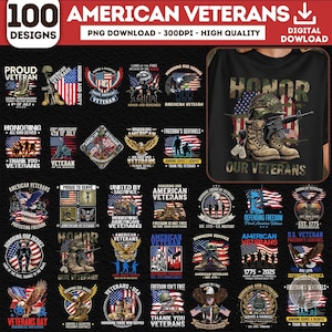 American Veterans Png Bundle, 100 PNG USA Military, Best Military Png, Land Of Free Png, Freedom Png Bundle, Patriotic Png