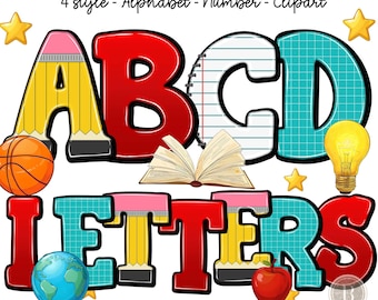 School Letters Png Bundle, Pencil Paper PNG School Doodle, Apple Font Png, 100 Days Of School Png, 4 Png Bundle, 134 Png