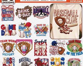 Faux Yarn Baseball Png Bundle, 20 PNG Crochet Sports, Game Day Png, Sport Season Png, Realistic Knitting Png Bundle, Game On Png