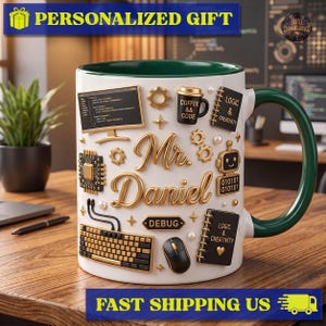 Personalized Programmer Name Mug, Software Developer Coffee Mug, Coder Lover Gift, Programmer Hobby Name Mug, Programmer Birthday