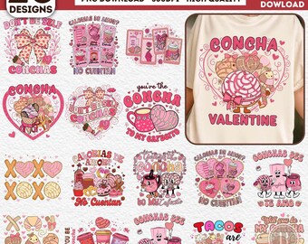 Valentine Concha Png Bundle, 20 PNG Pan Dulce, Mexican Bread Lover Png, Love You Heart Png, Xoxo Png Bundle, Love Day Png