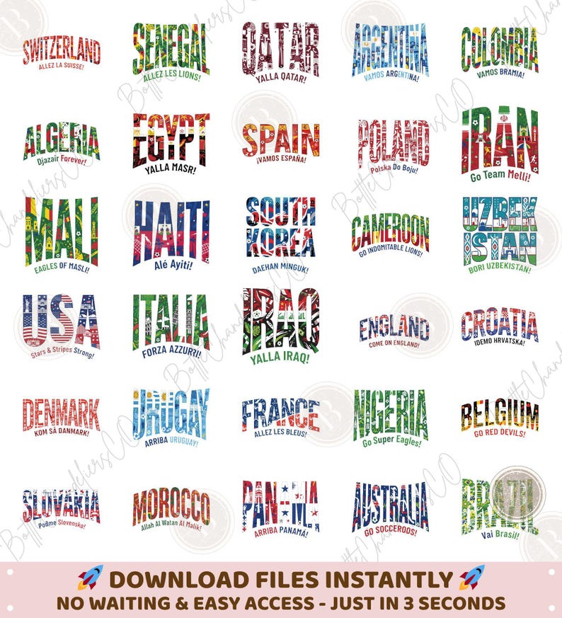 World Cup Countries Png Bundle, 50 PNG National Soccer, Cultural Flag ...